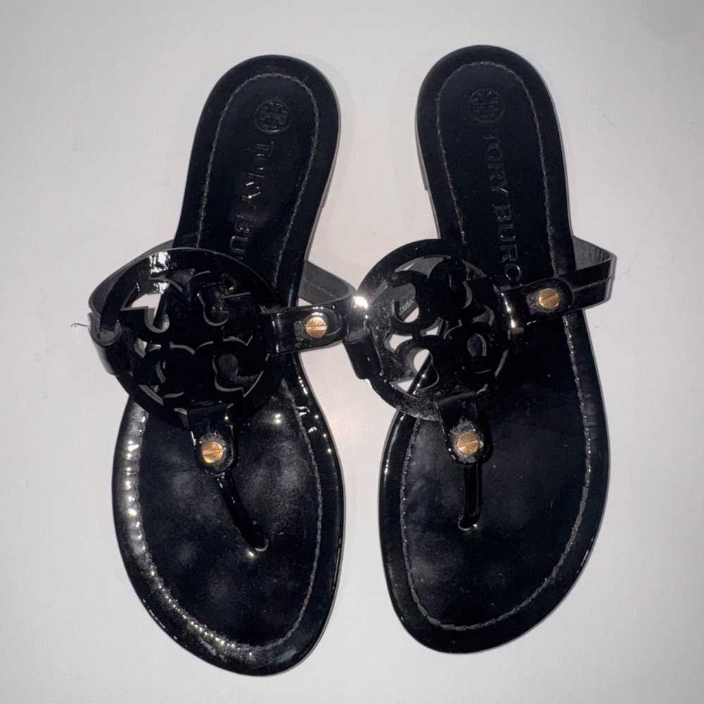 Tory Burch Miller black patent Sandals